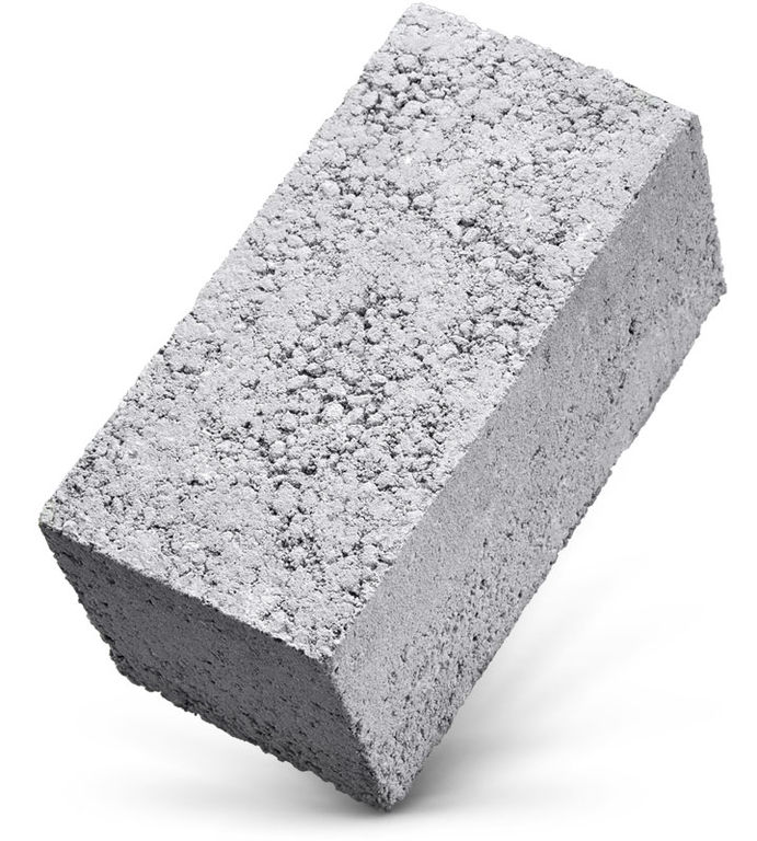 Блок керамзитобетонный полнотелый стеновой М75 190х188х390мм