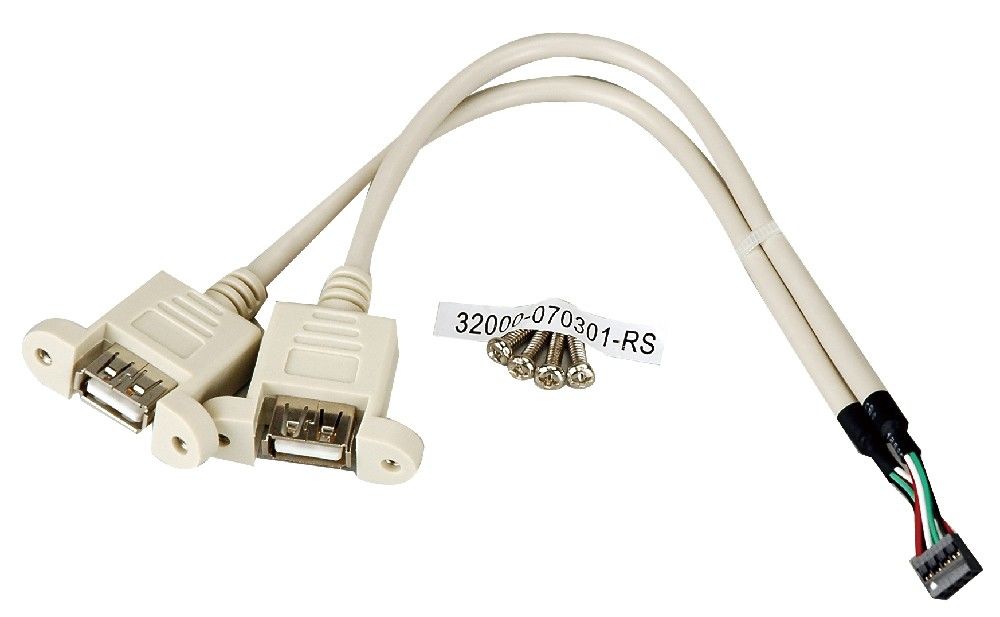 Кабель 2 x USB, 21см 32000-070301-RS