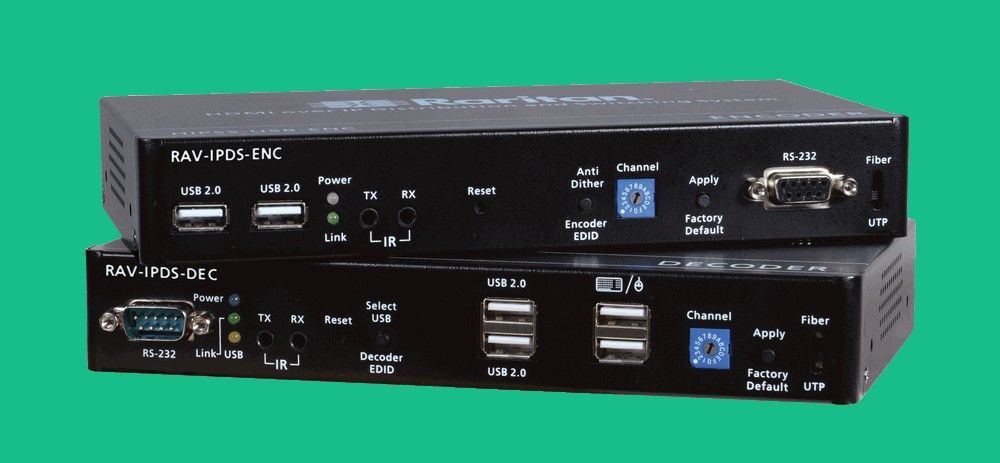Комплект из приемника и передатчика AV-over-IP RAV-IPDS-Fiber-MM-EXT