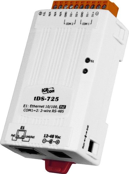 Сервер RS-485 в Ethernet с возможностью питания по PoE 2-портовый