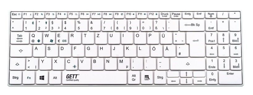 Настольная клавиатура TKL-100-GCQ-AM-BT-IP65-WHITE-USB-US/CYR