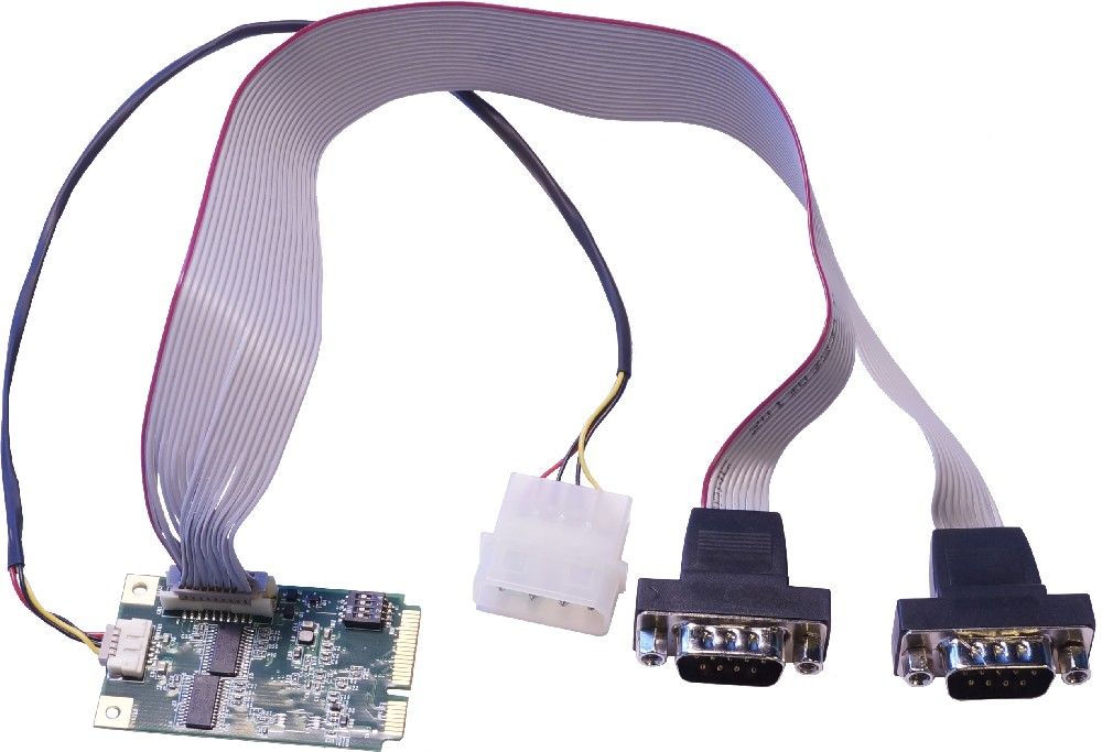 Модуль Mini-PCIe с 2x COM Ports, 2x Universal Brackets