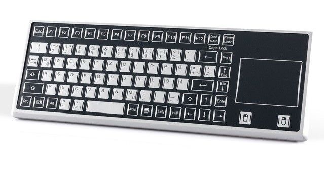 Тонкая настольная защищённая клавиатура TKF-085c-TOUCH-MGEH-USB-US/CYR