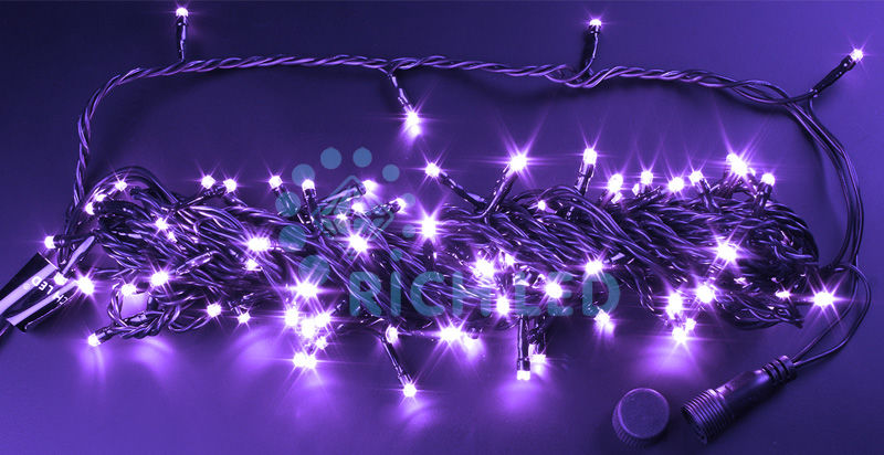Светодиодные гирлянды Нить 10м, 24В, постоянное свечение, фиолетовая, IP54