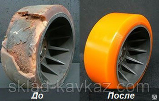 Восстановление полиуретанового покрытия колес и роликов для складской техни 