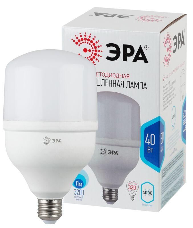 Лампа светодиодная высокомощная STD LED POWER T120-40W-4000-E27 40Вт T120 колокол 4000К нейтр. бел. E27 3200лм Эра Б0027