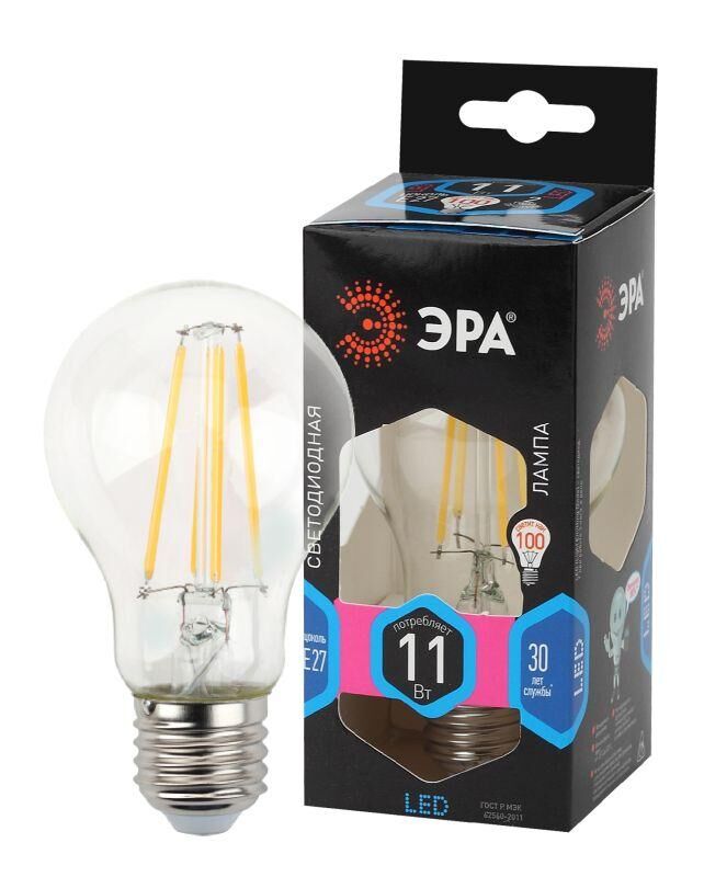 Лампа светодиодная F-LED A60-11W-840-E27 ЭРА Б0035026 Эра