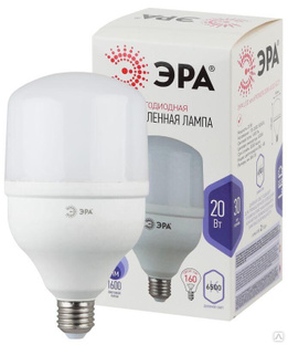 Лампа светодиодная высокомощная STD LED POWER T80-20W-6500-E27 20Вт T80 колокол 6500К холод. бел. E27 1600лм Эра Б002701 