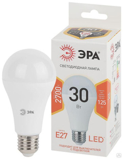 Лампа светодиодная LED A65-30W-827-E27 A65 30Вт груша E27 тепл. бел. ЭРА Б0048015 Эра 