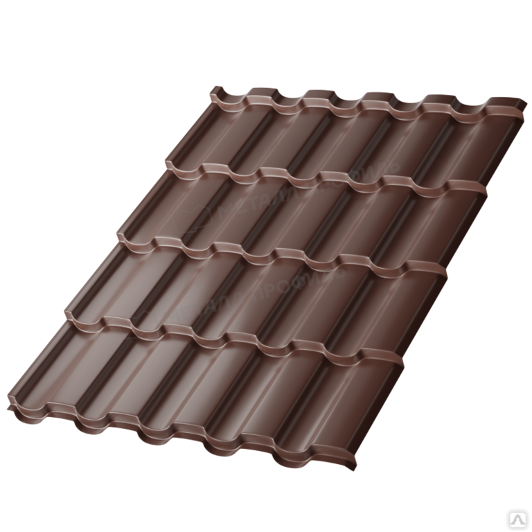 Металлочерепица МП Супермонтеррей RAL 8017 коричневый шоколад