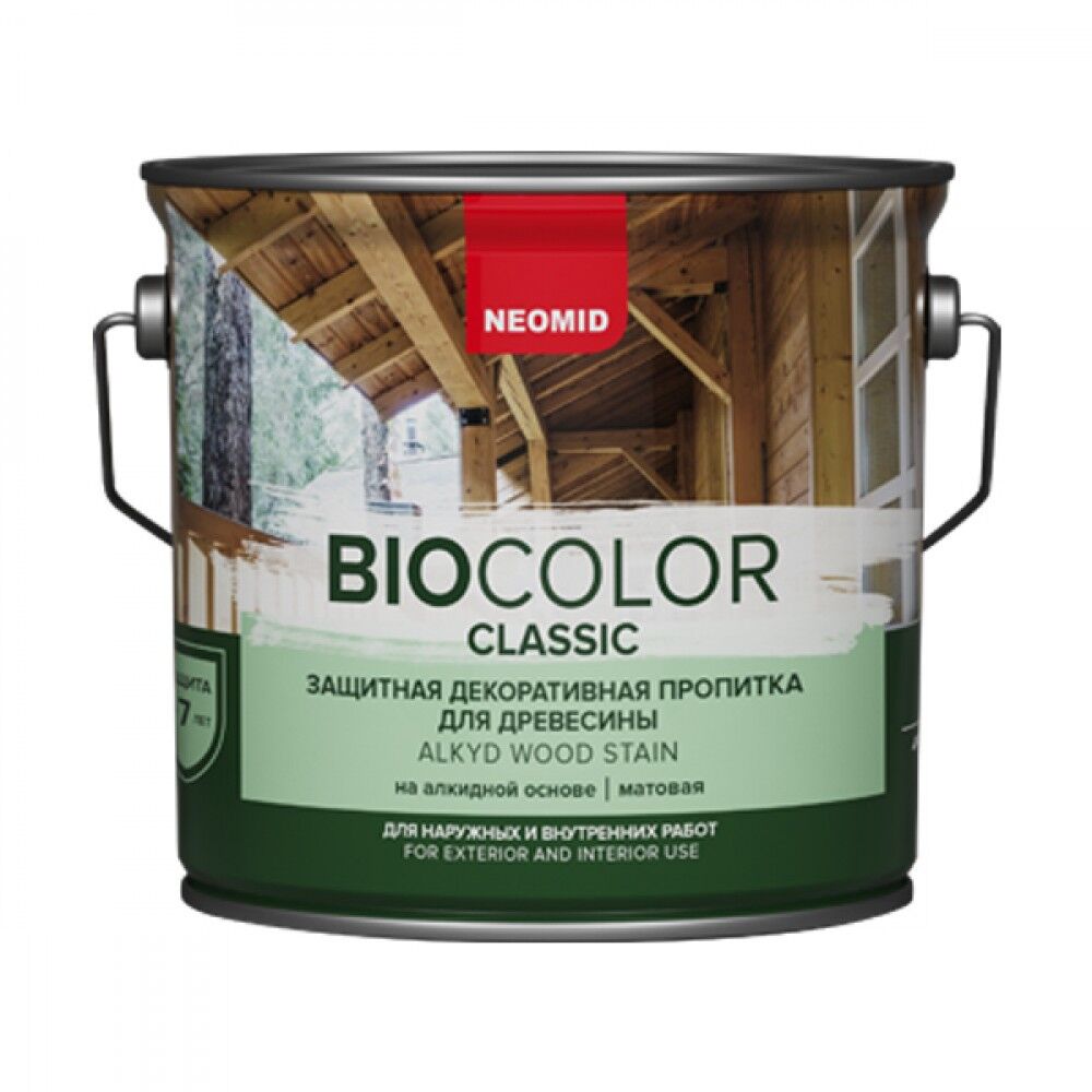 Защитная декоративная пропитка для древесины NEOMID Bio Color Classic