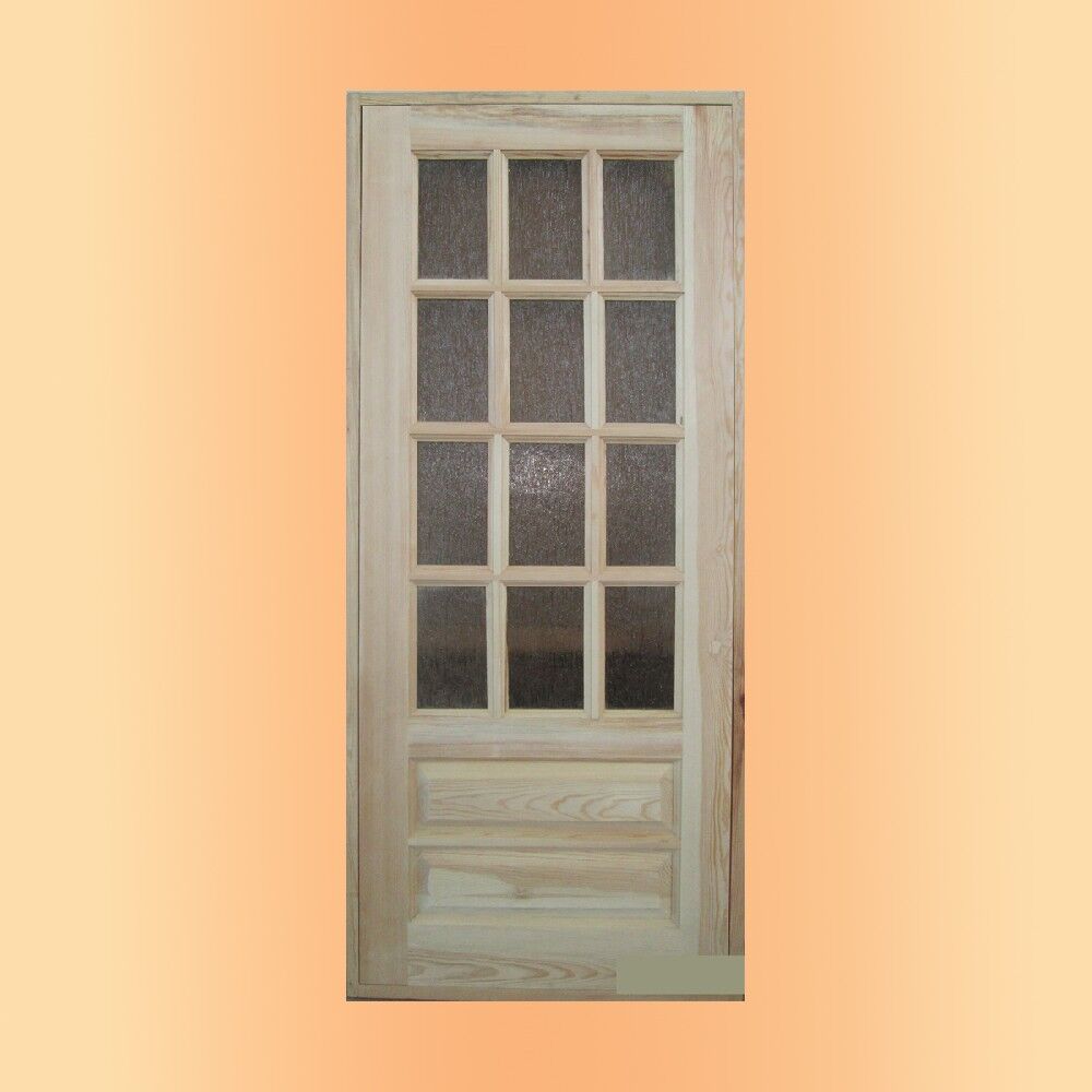 Дверной блок /ДО-21- 9 филенчатое со стеклом