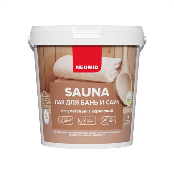 Лак для бань и саун антисептический Neomid Sauna (1л)