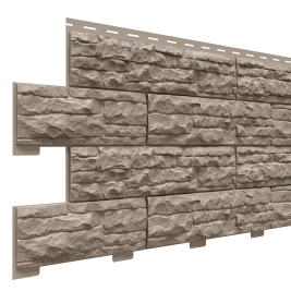 Фасадная панель Доломит,Скалистый риф Премиум, Графит