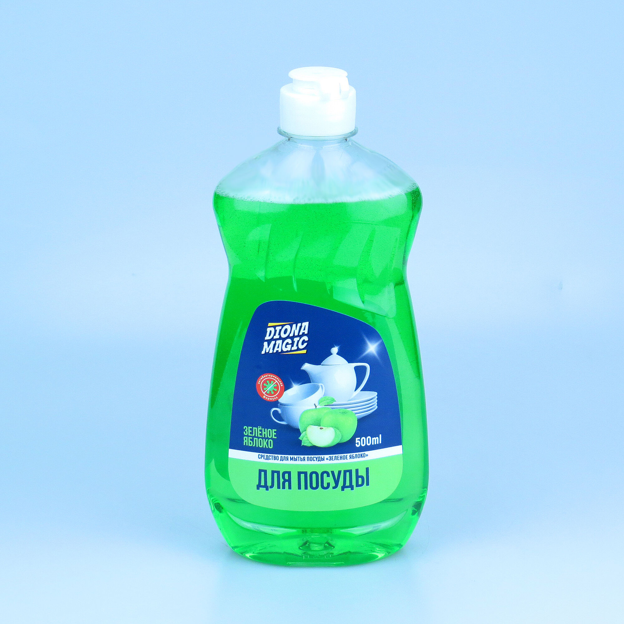 Средство для мытья посуды Зеленое яблоко Diona Magic ПЭТ 500мл(флип-топ) 4