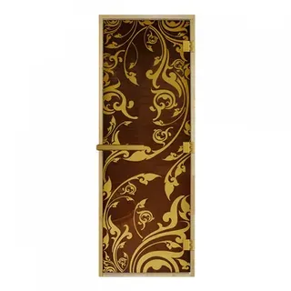 Дверь стеклянная для бани и сауны Золотая Венеция 190*70 (бронза)