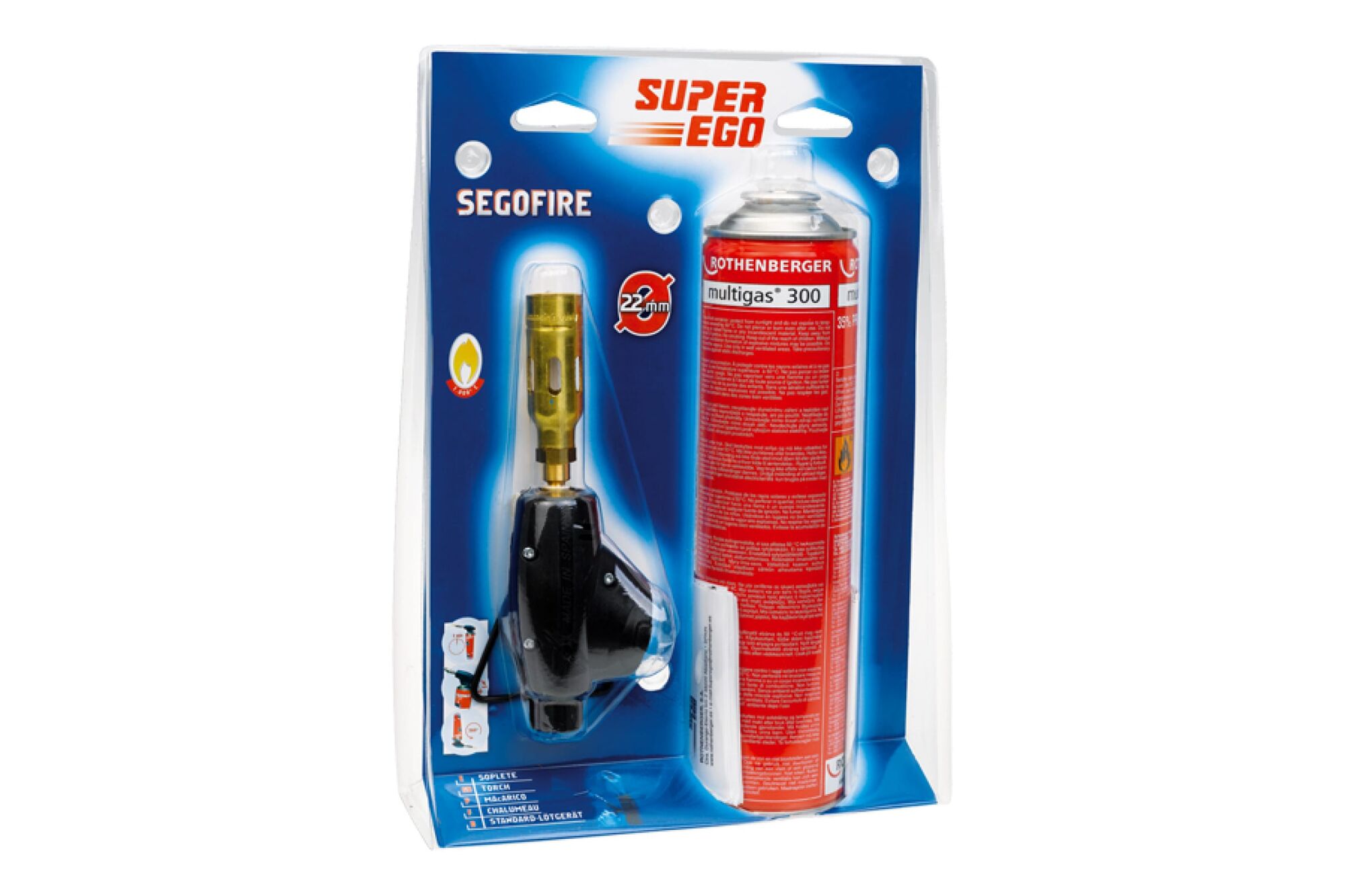 Газовая горелка SUPER-EGO SEGOROFIRE с баллончиком BTP300 3550100 Super ego 2