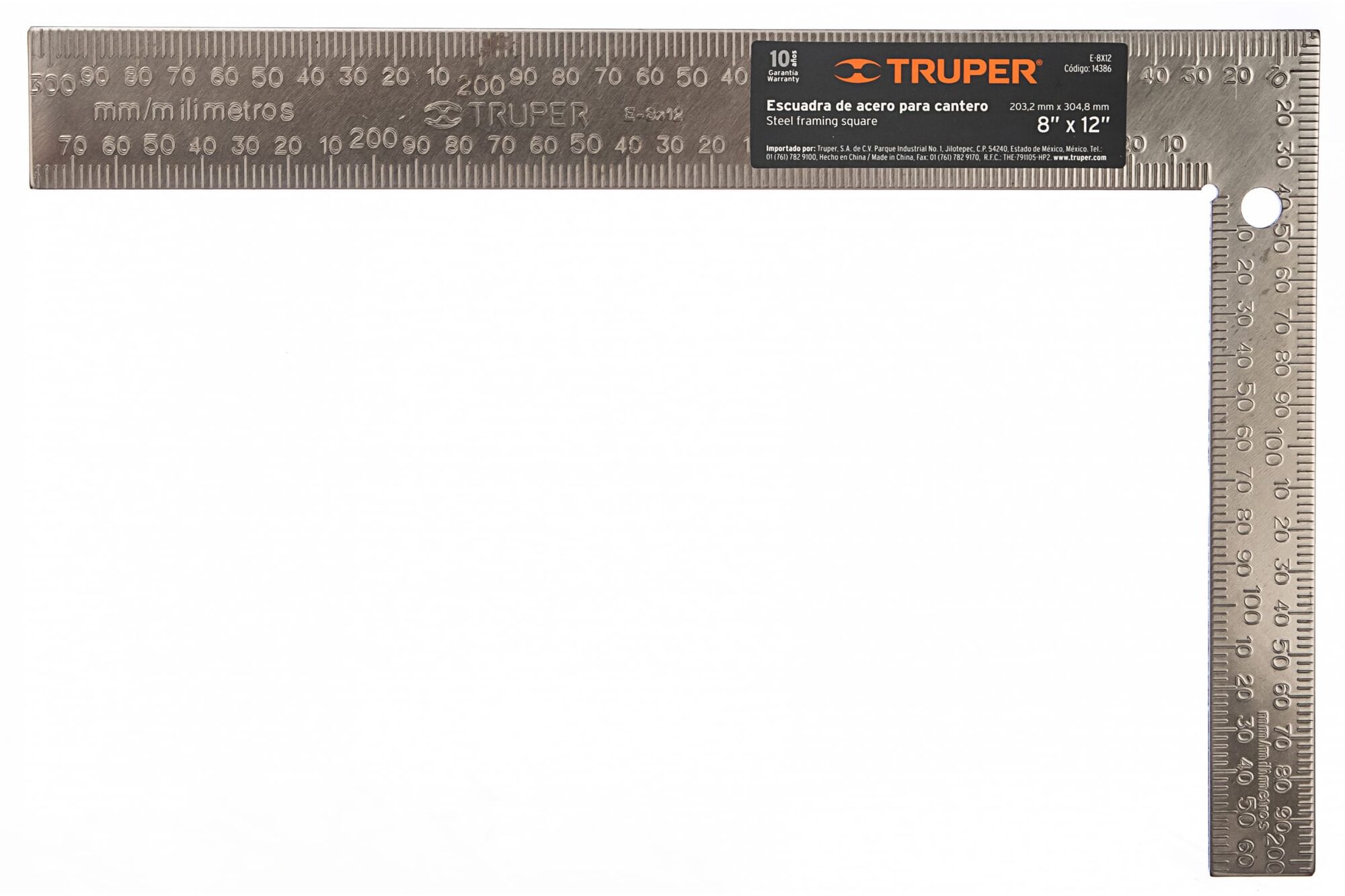 Измерительный угольник Truper E-8X12 14386