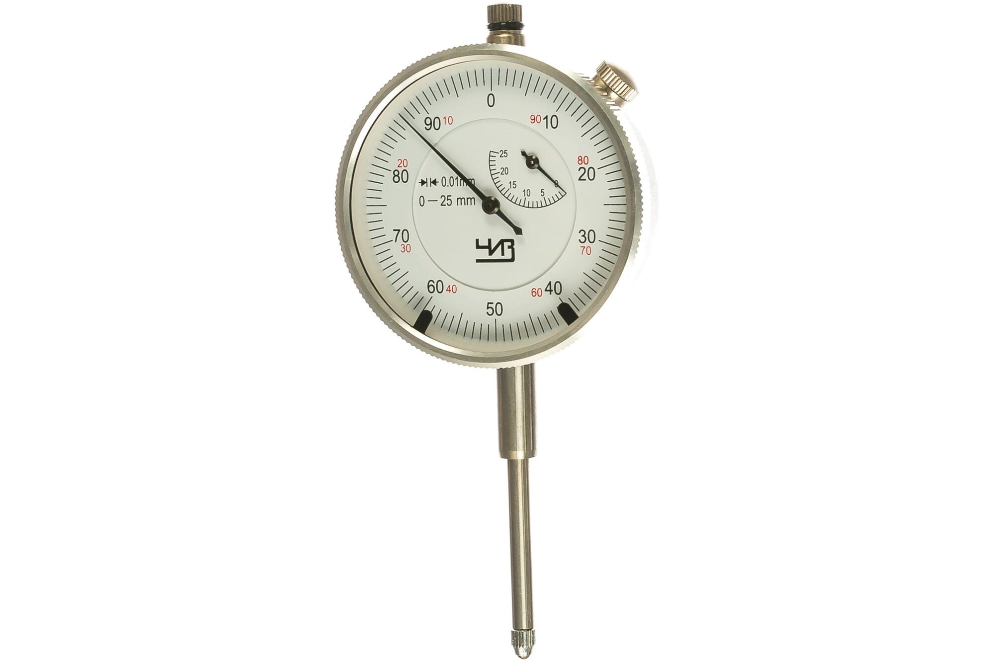 Индикатор часового типа (0-25 мм, 0.01 мм, без ушка) ЧИЗ 51093