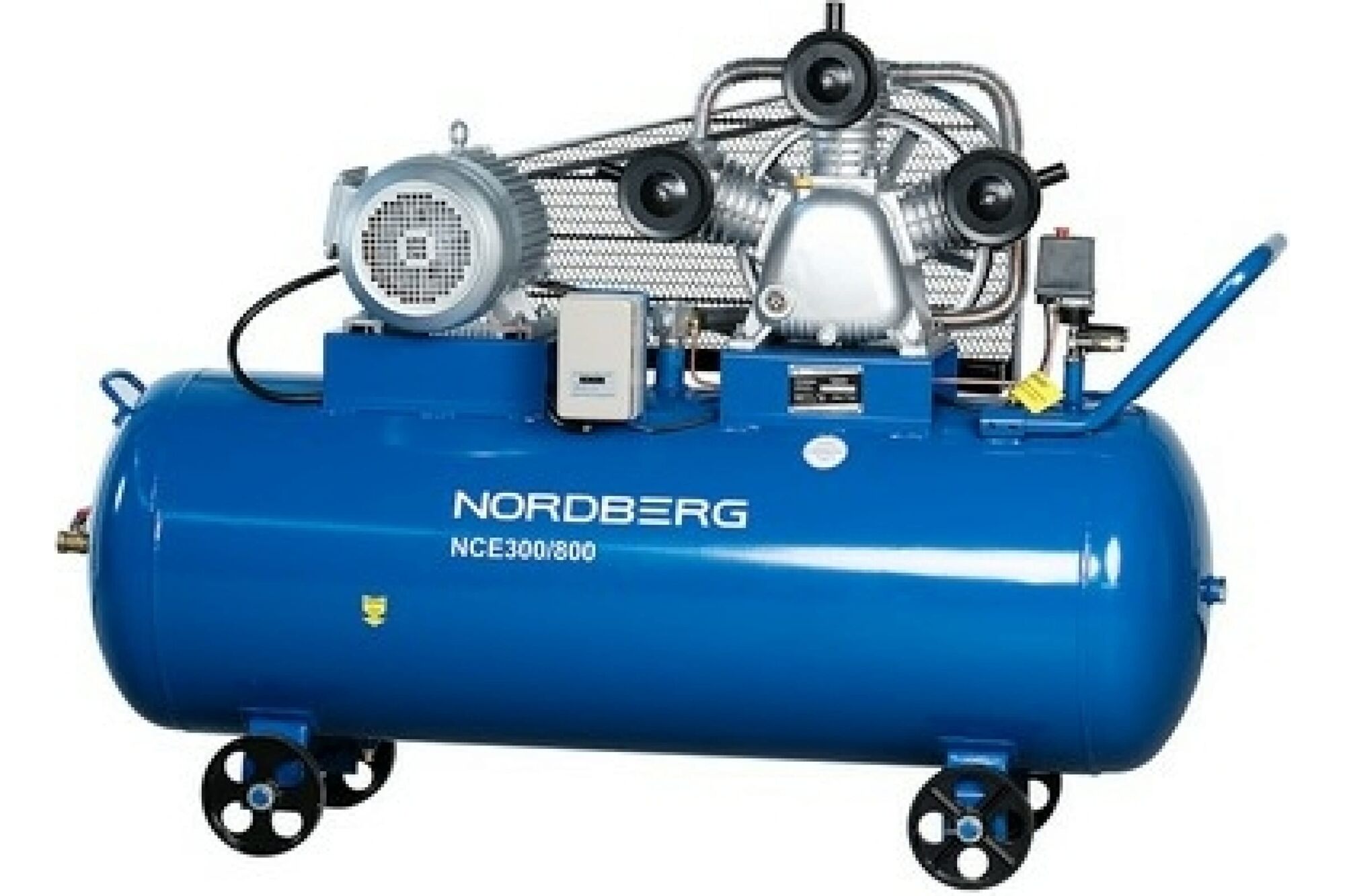 Компрессор NORDBERG 3 поршня, ременной, чугунная головка, 380 В, ресивер 300 л, 800 л/мин NCE300/800