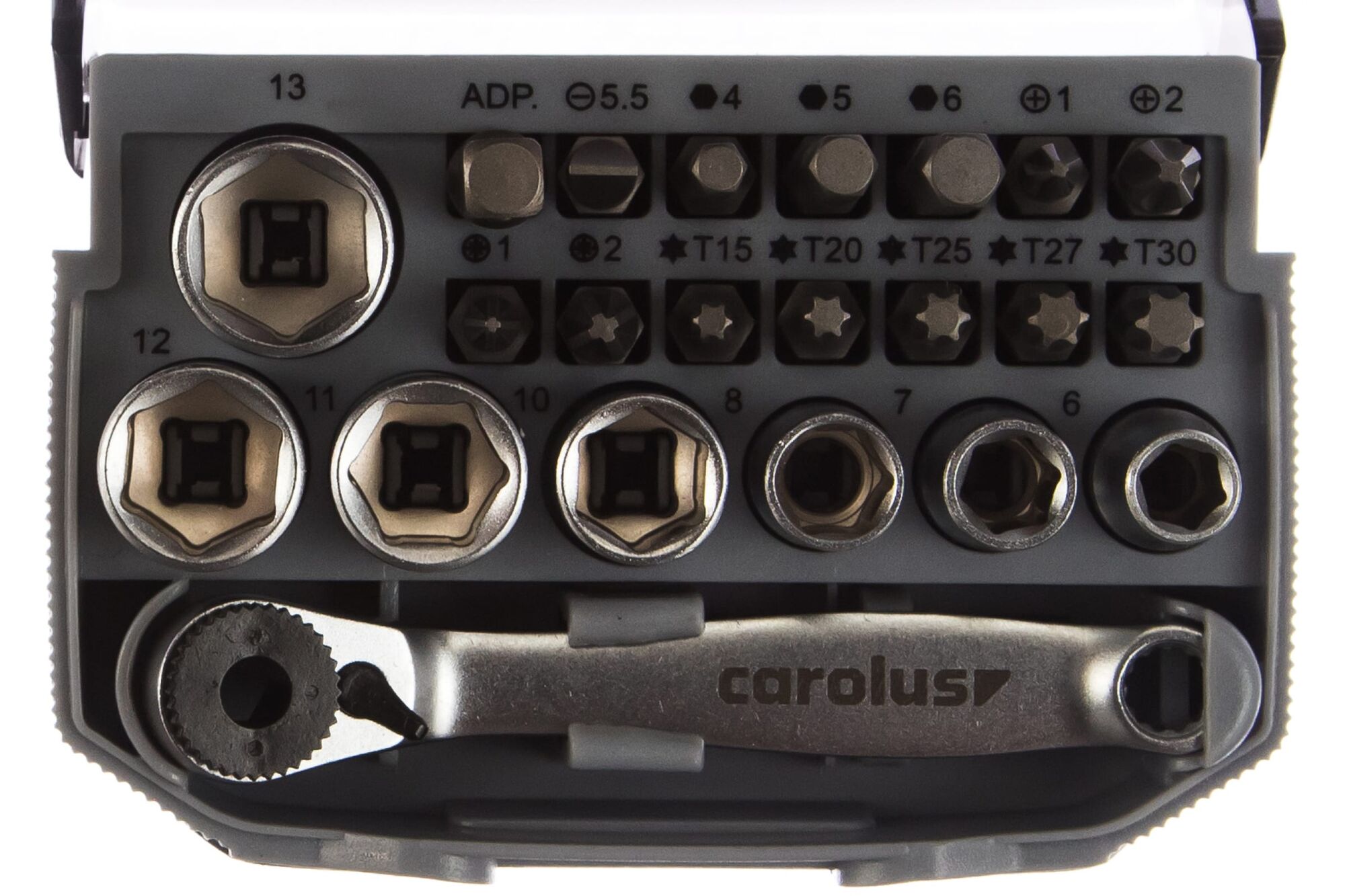 Набор 1/4 дюйма с битами, Fix-Адаптер compact 23 шт Carolus 2978091