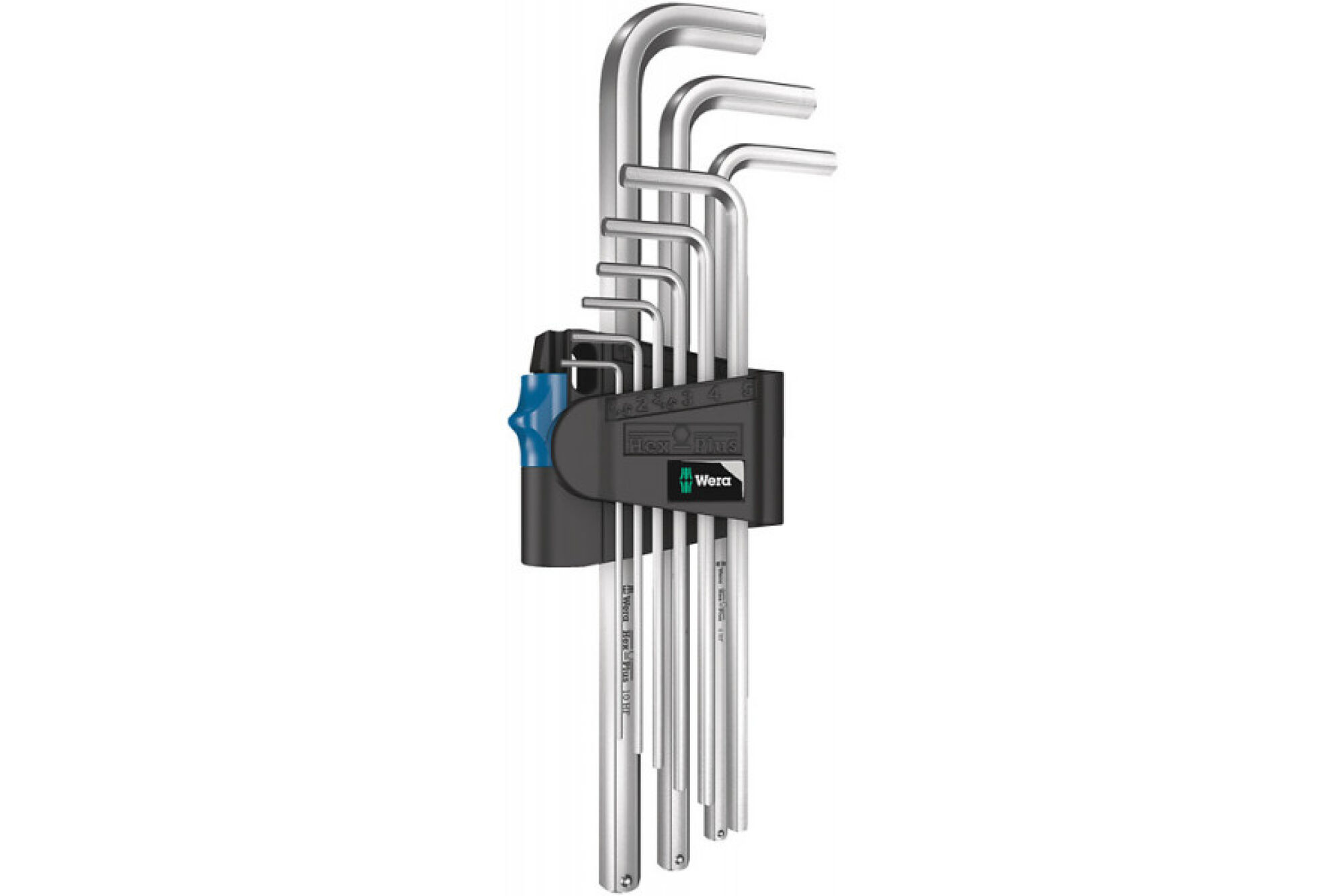 Набор Г-образных ключей WERA 950/9 L Hex-Plus HF 1, 9 пр., 1.5x10 мм, хром, с фикс. функцией WE-022130