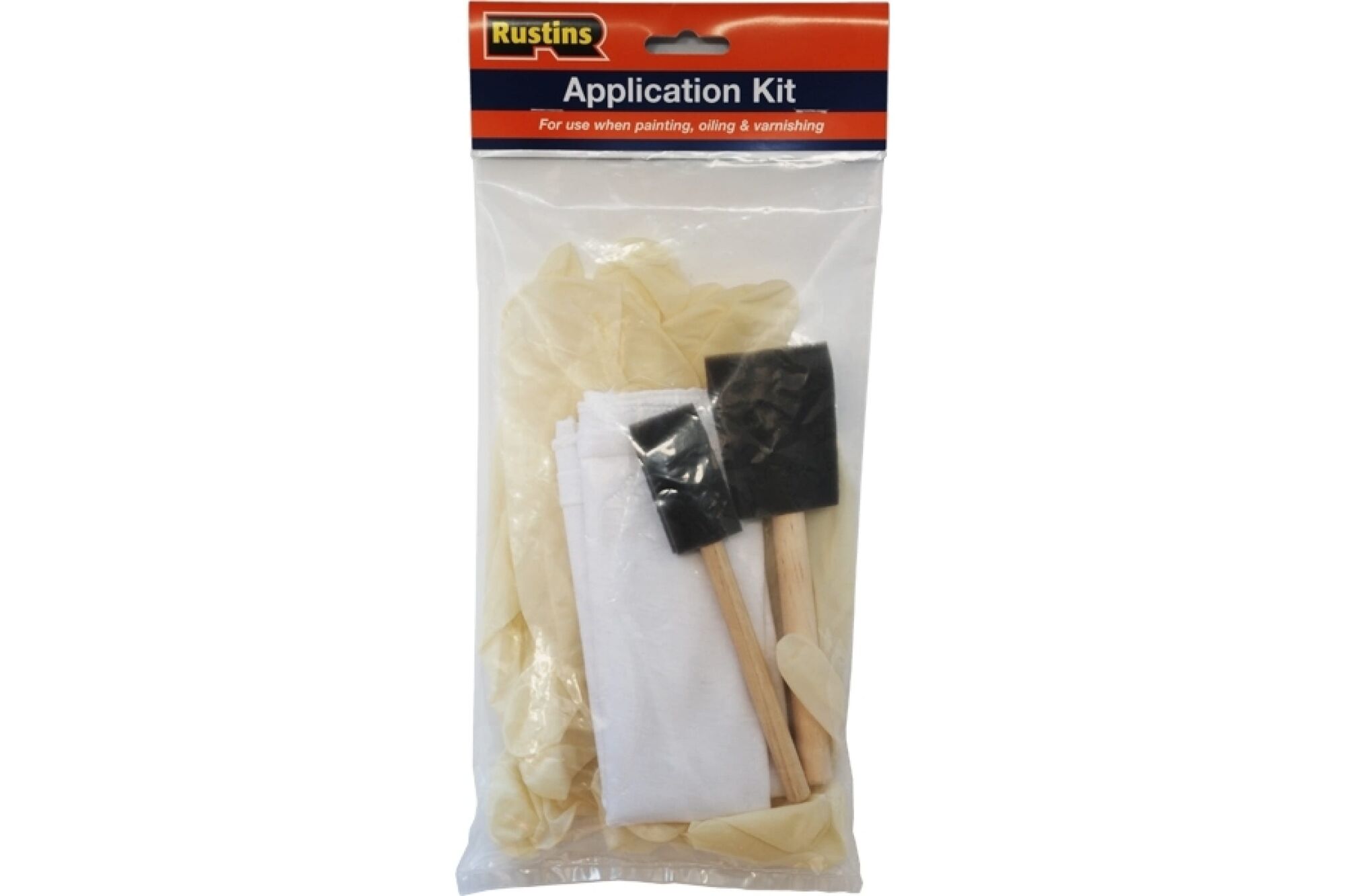 Набор для нанесения Application Kit 2 кисти, 2 ткани, 6 перчаток Rustins 1722