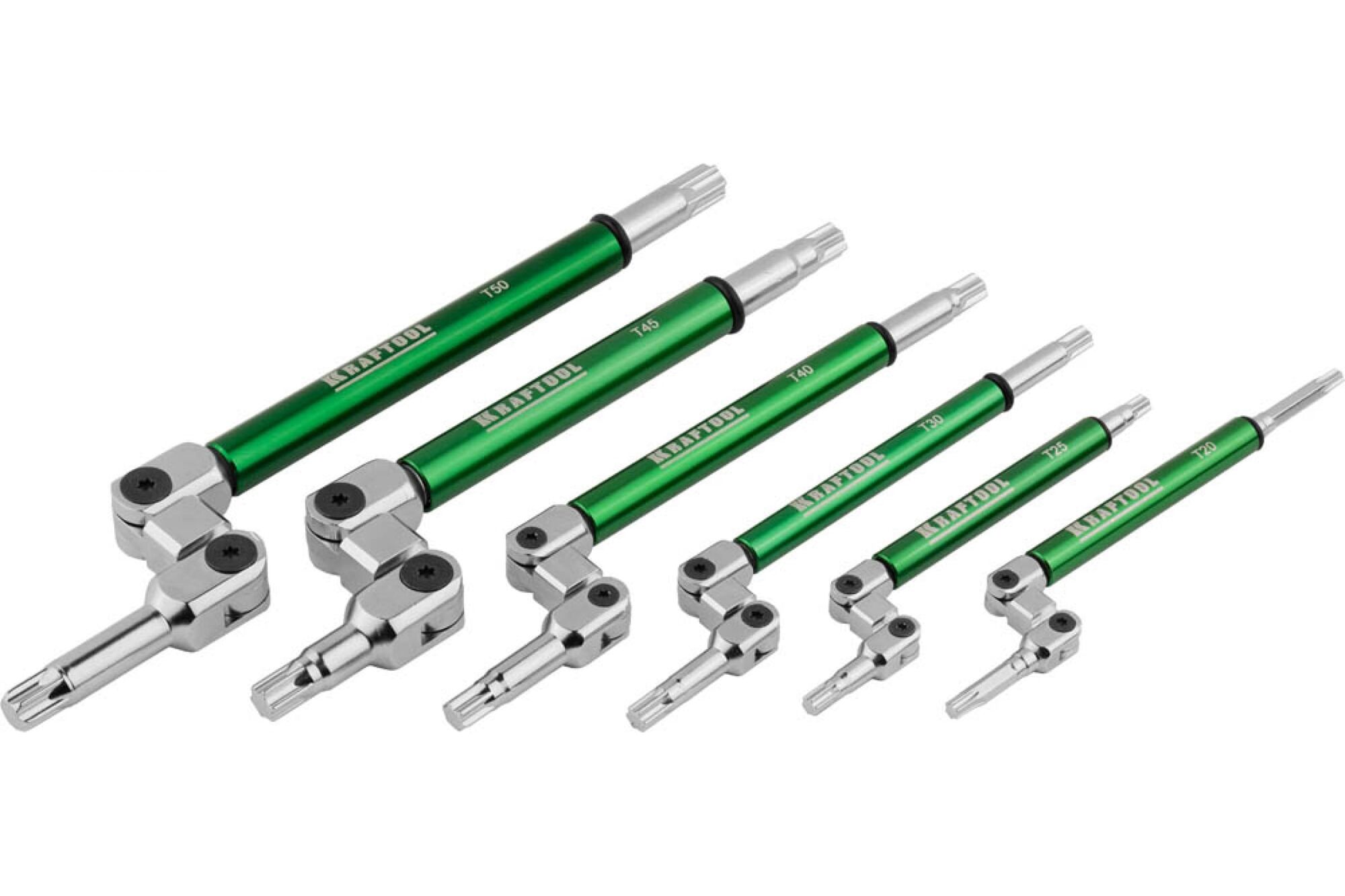 Набор имбусовых ключей Kraftool INDUSTRIE, Cr-Mo сталь, S2, шарнирная конструкция, TORX, 6 шт, в чехле 27453-H6