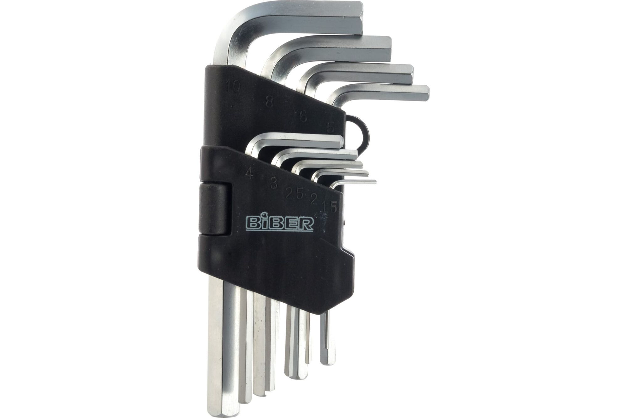Набор имбусовых коротких ключей CRV 1.5-10мм Biber 90503 тов-085696