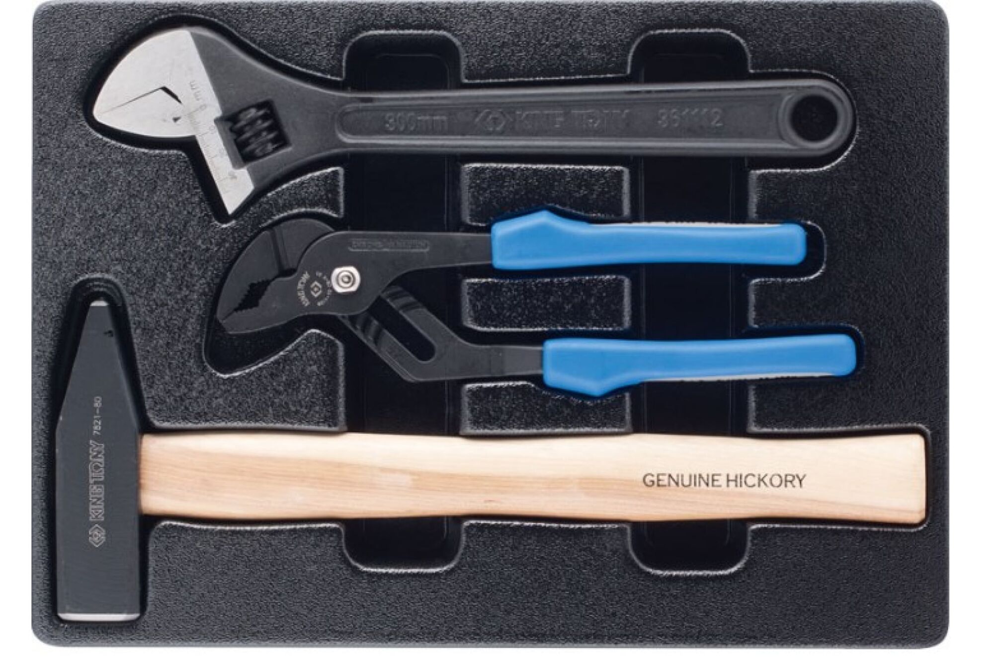 Набор инструментов (переставные клещи, разводной ключ и молоток, ложемент, 3 предмета) KING TONY 9-90103PP02 1