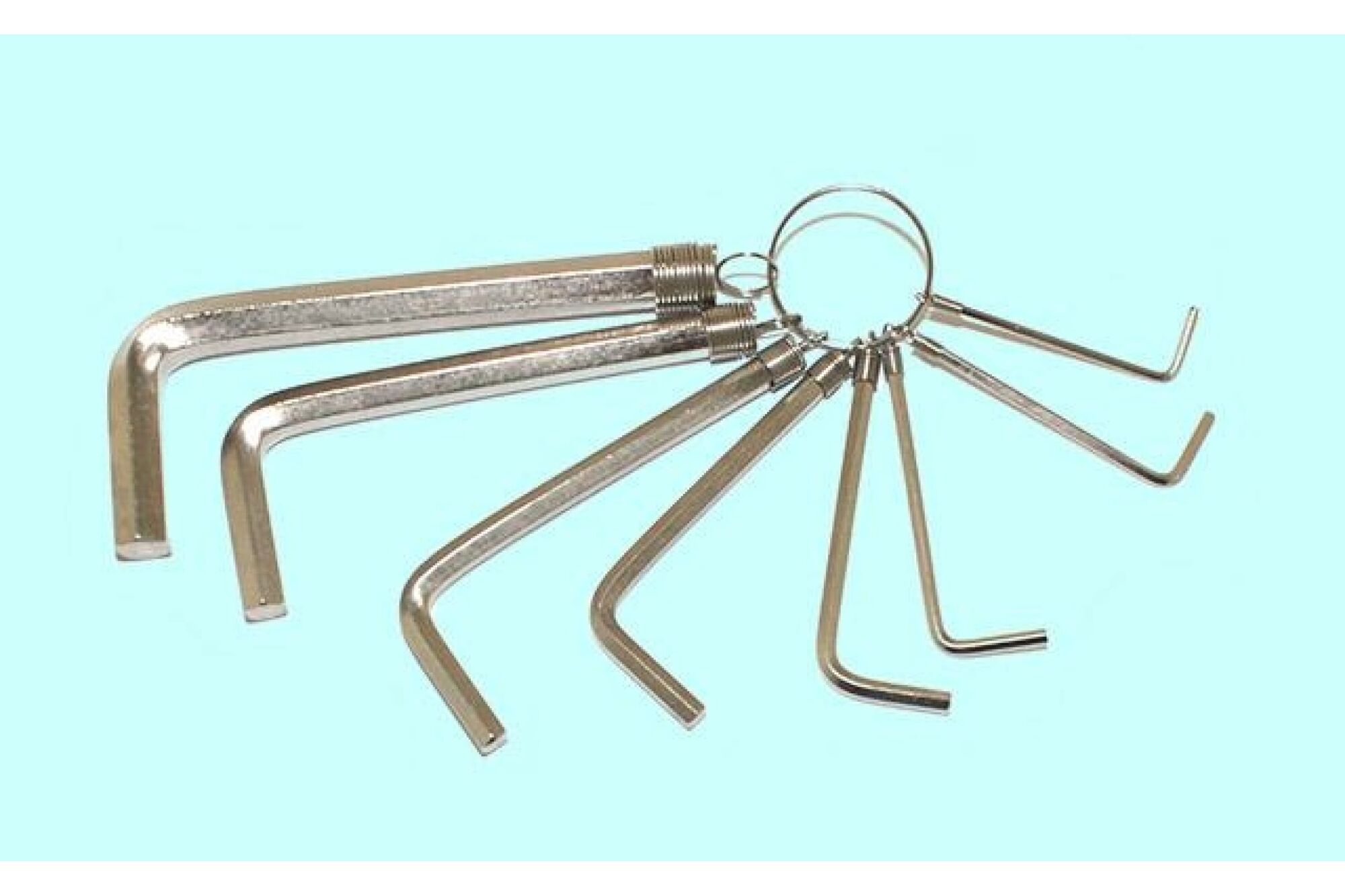Набор ключей CNIC шестигранных из 8 шт 2,2,5,3,4,5,6,8,10 мм на кольце CrV никель 2301 66462