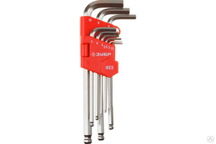 Набор ключей Зубр 'Мастер' имбусовые длинные с шариком Cr-V HEX 1,5-10 мм 9 предметов 27461-2_z02 #1