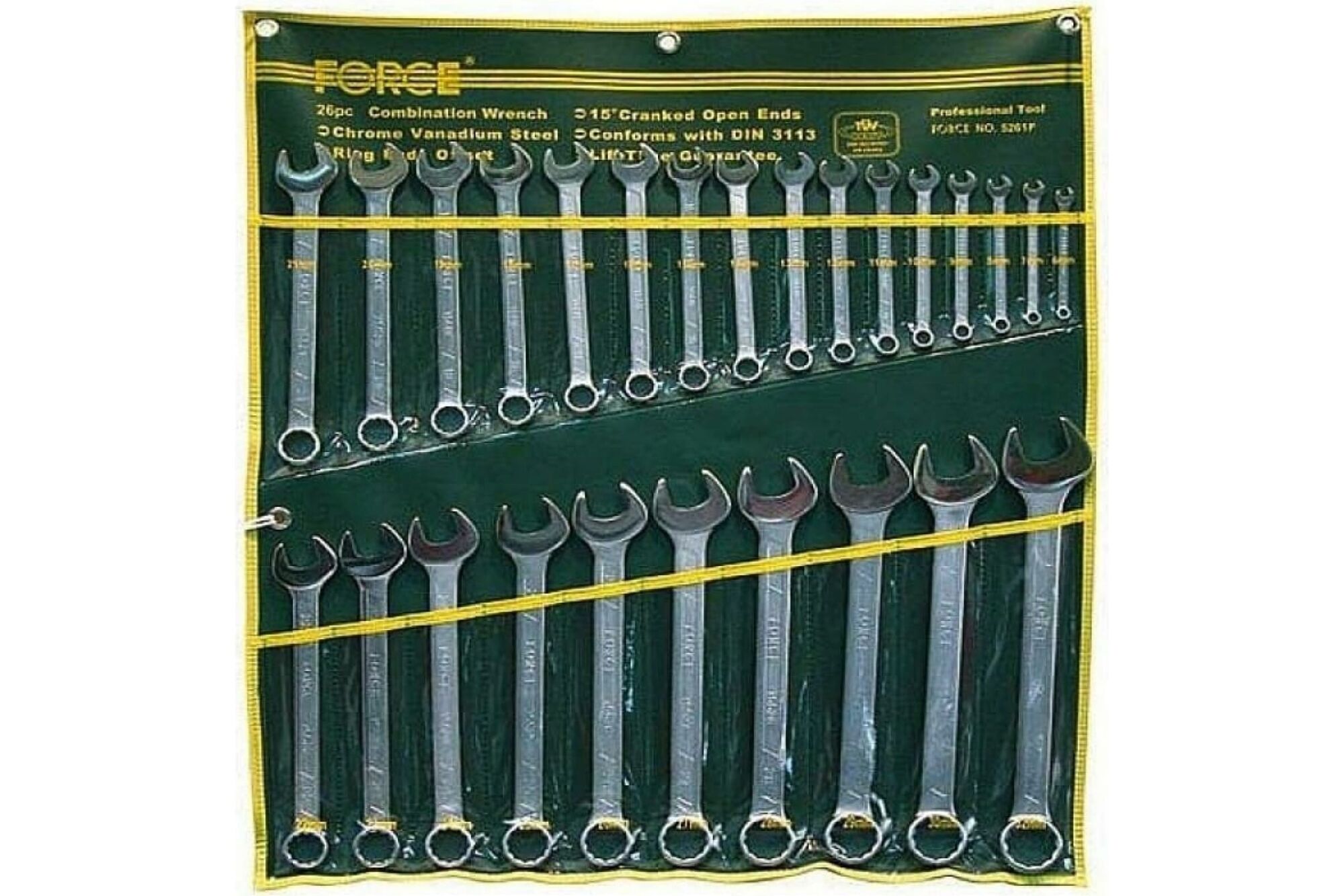 Набор комбинированных гаечных ключей 26 предметов FORCE 5261C