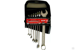 Набор комбинированных ключей BAUM в пластиковом держателе, 8 предметов, 7 мм х 19 мм, эконом класс 33-08MP 