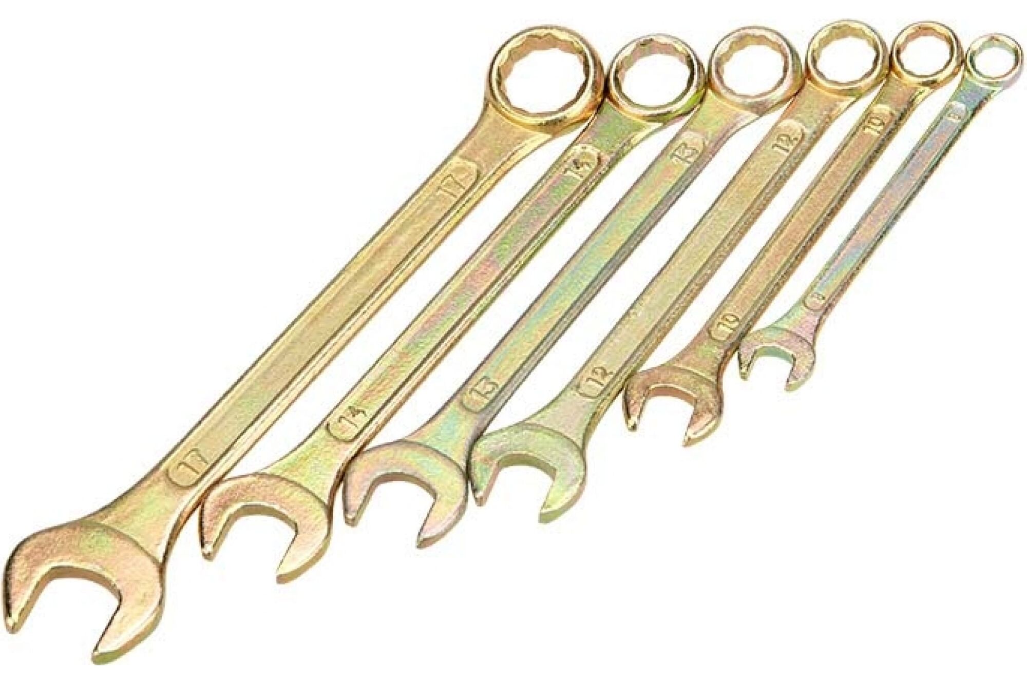 Набор комбинированных ключей REXANT 8-17 мм, 6 шт желтый цинк 12-5841-2 2