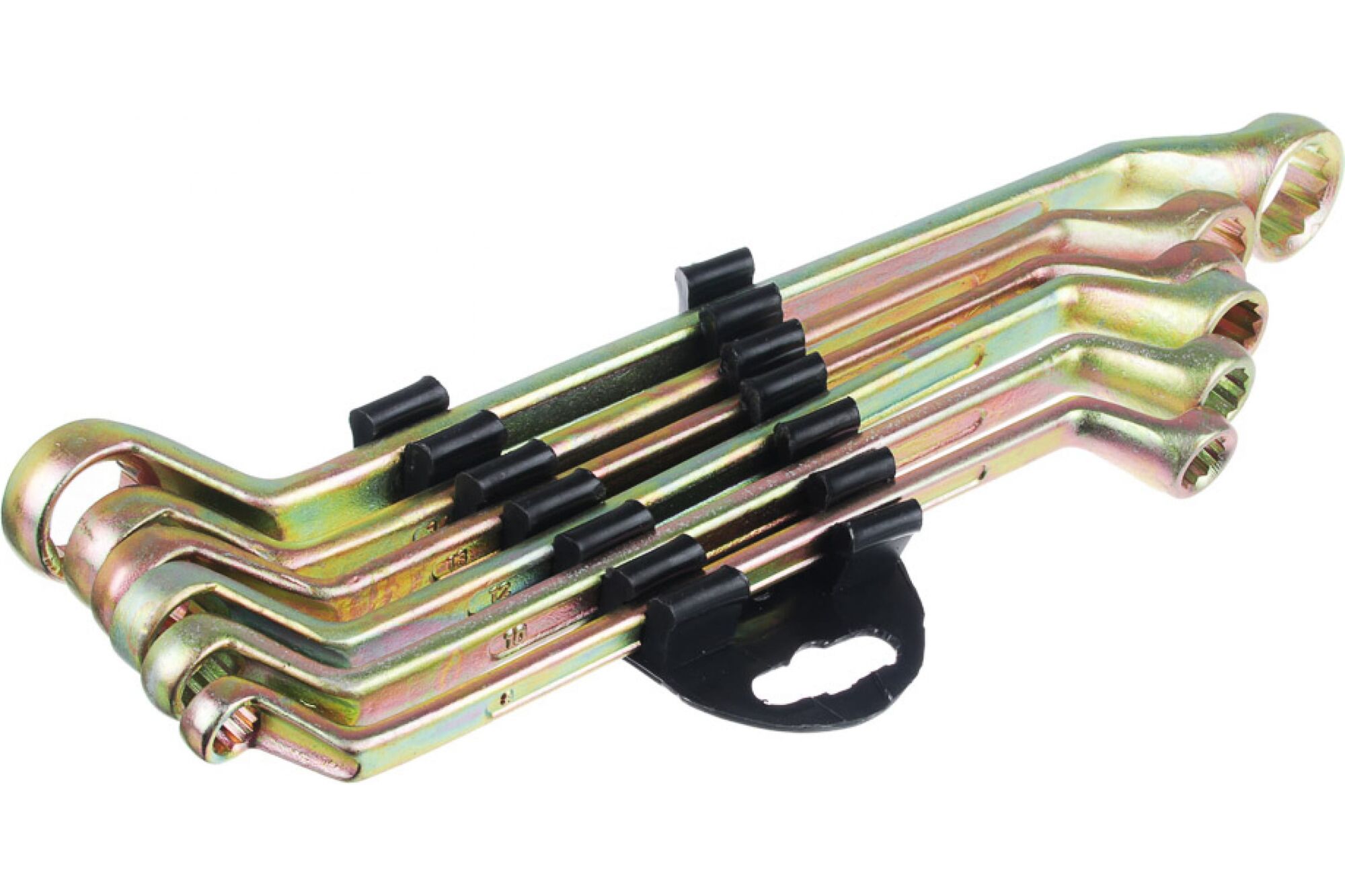 Набор накидных ключей ЕРМАК 6 предметов, 8x10 - 17х19 мм, желтый цинк, пластик холдер 736-075