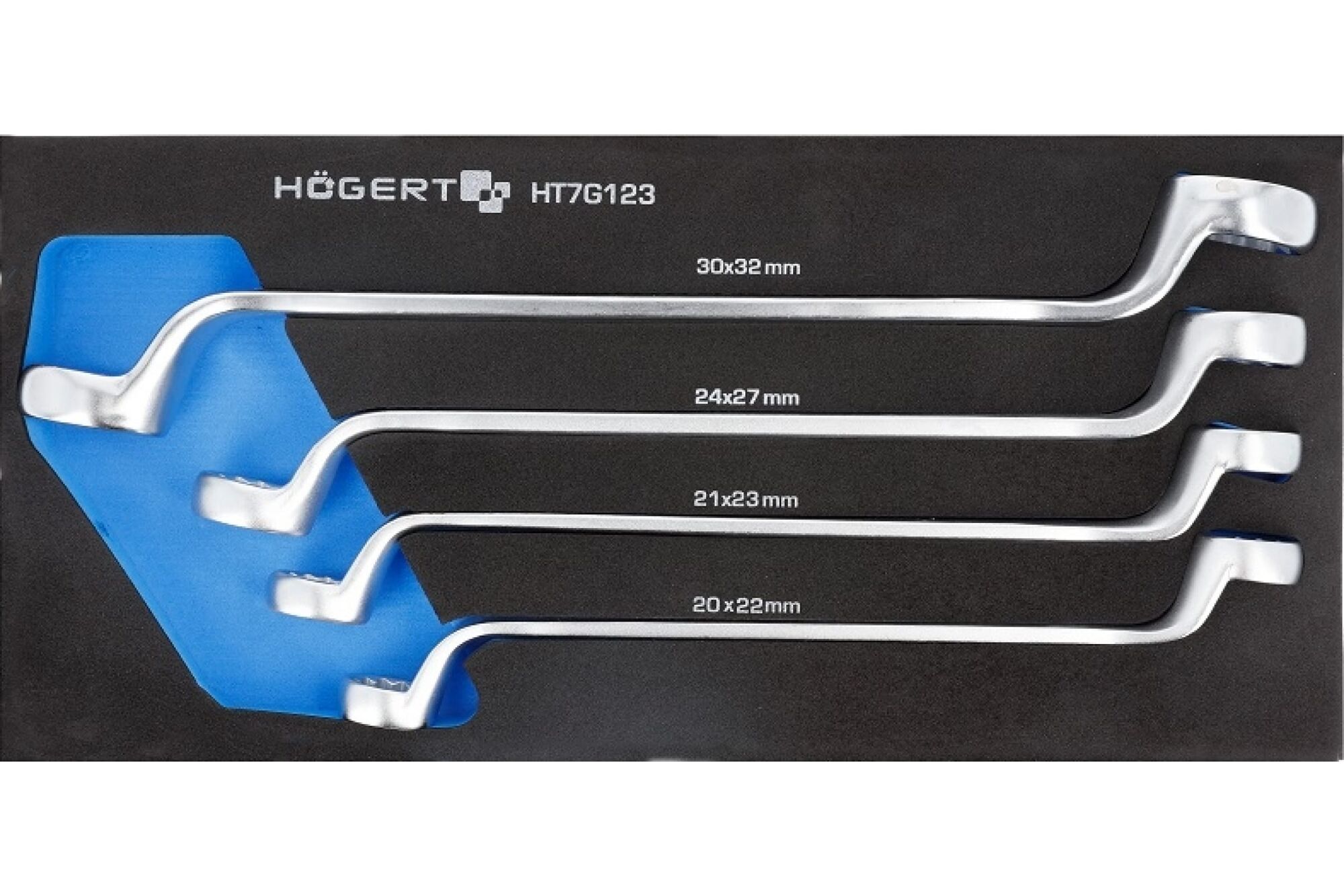 Набор накидных коленчатых ключей HOEGERT TECHNIK 4 шт., ложемент EVA HT7G123