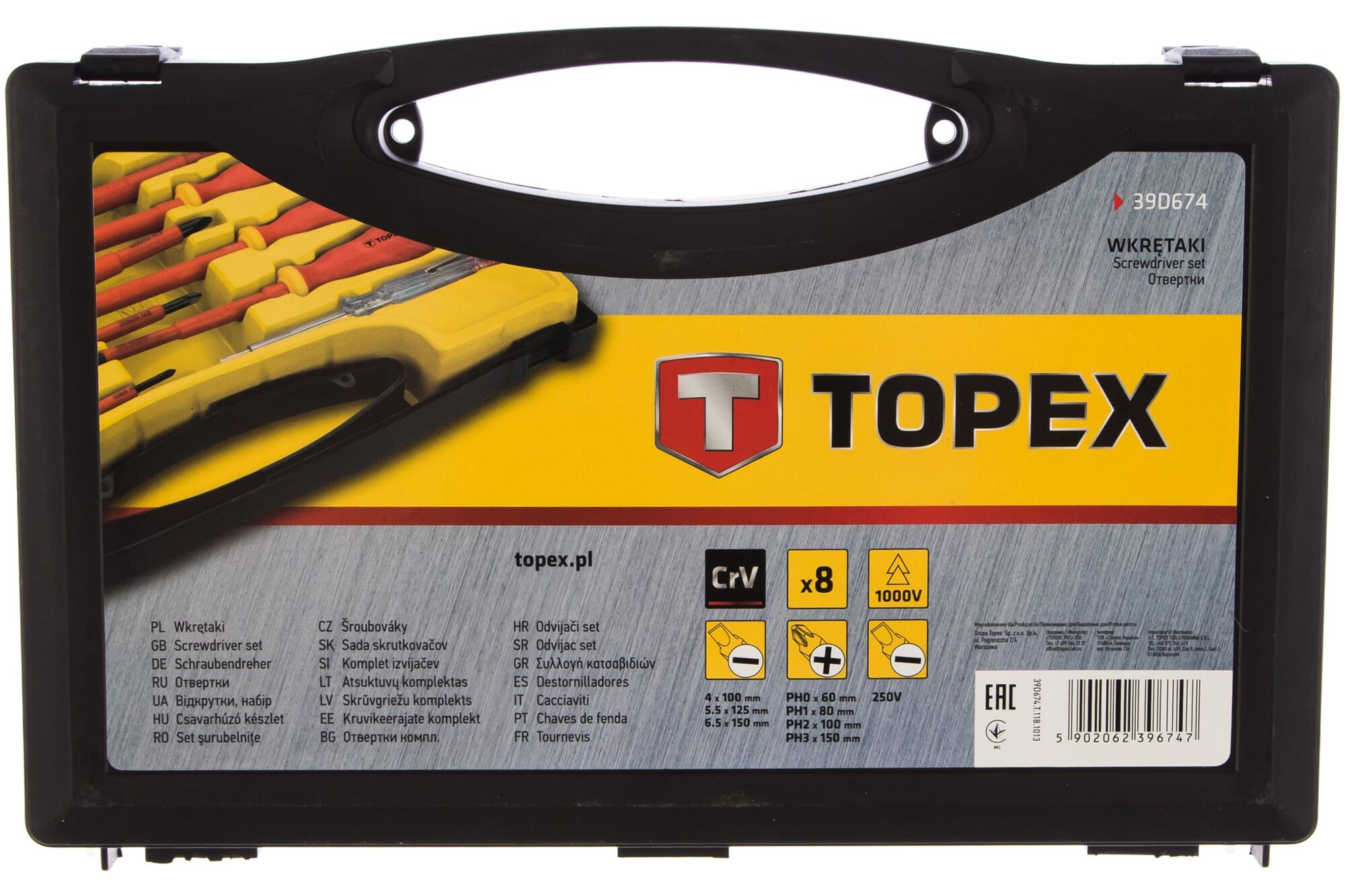 Набор отверток 1000 В 8 шт TOPEX 39D674 Topex