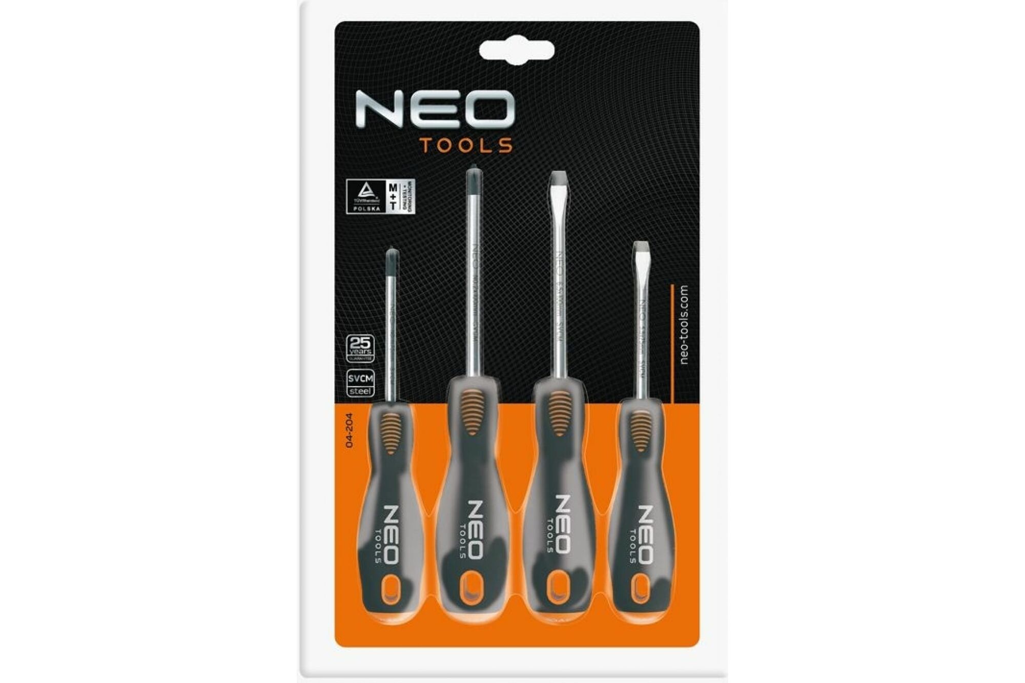 Набор отверток NEO Tools SL/PH 4 шт двухкомп рукоятка 04-204 1