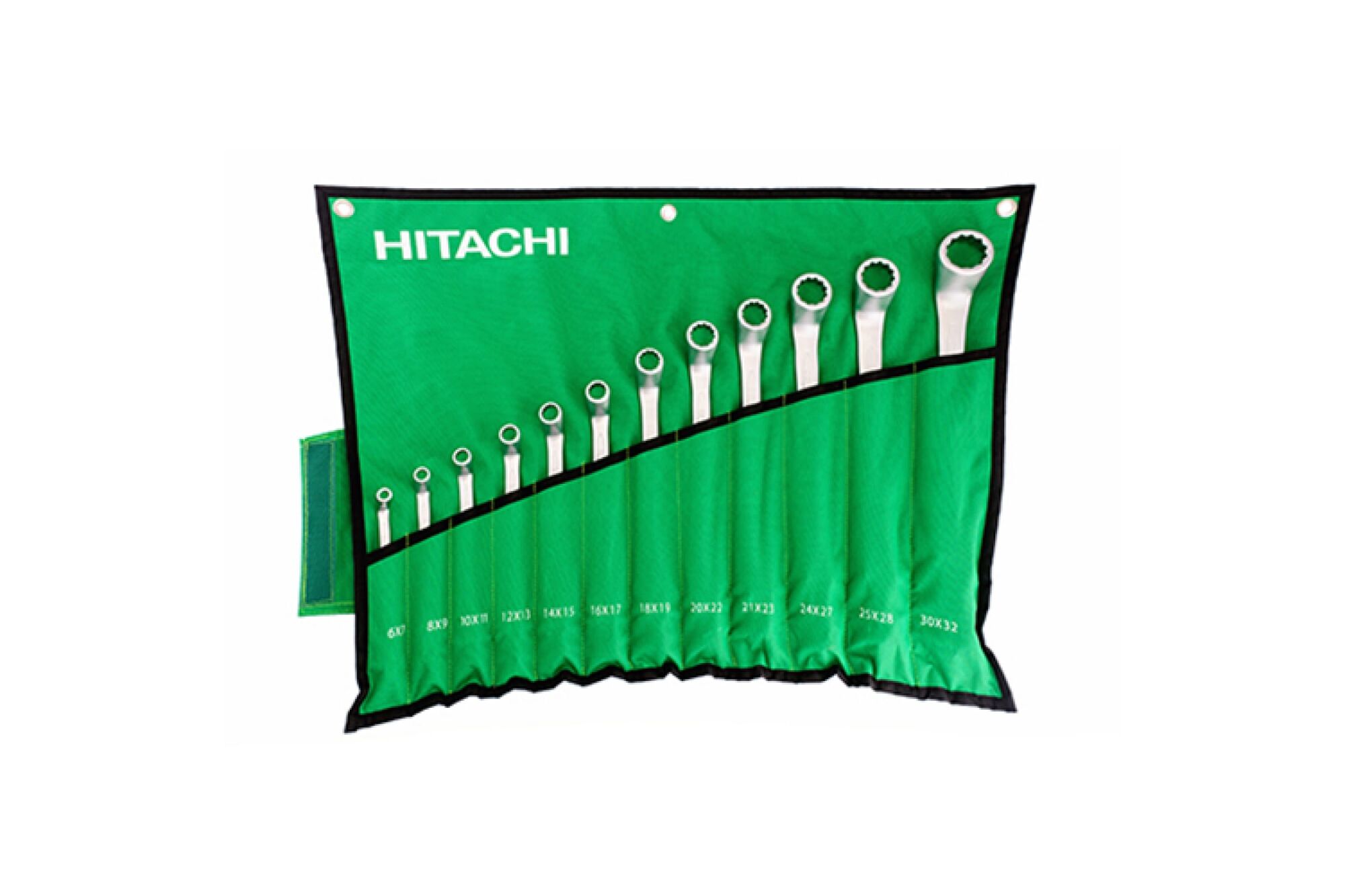 Набор раздвоенных кольцевых гаечных ключей 12 предметов Hitachi HTC-774019
