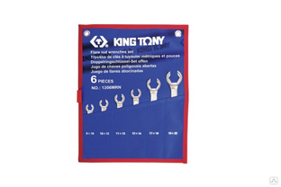 Набор разрезных ключей, 8-22 мм, чехол из теторона, 6 предметов KING TONY 1306MRN 