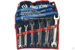 Набор рожковых ключей, 8-19 мм, 6 предметов KING TONY 1106MR01 #1