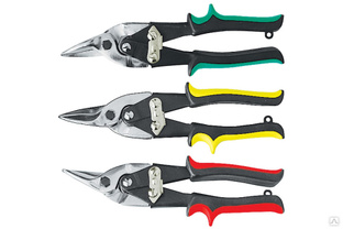 Ножницы по жести КУРС усиленные, инструментальная сталь, эргономичные ручки, правые 41458 
