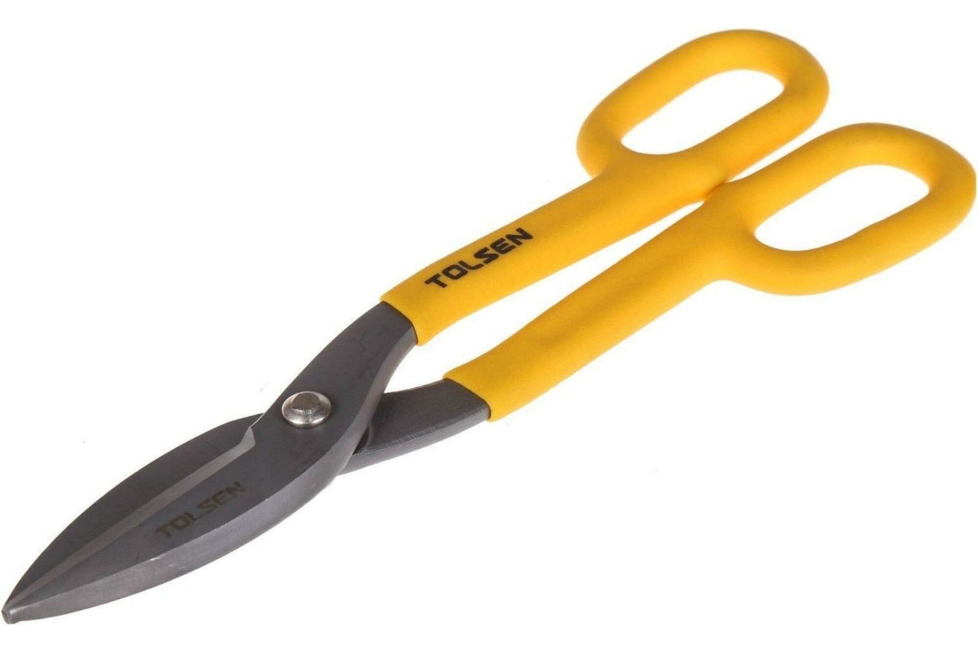 Ножницы по металлу TOLSEN прямые, с желтой рукояткой 250 мм 30036