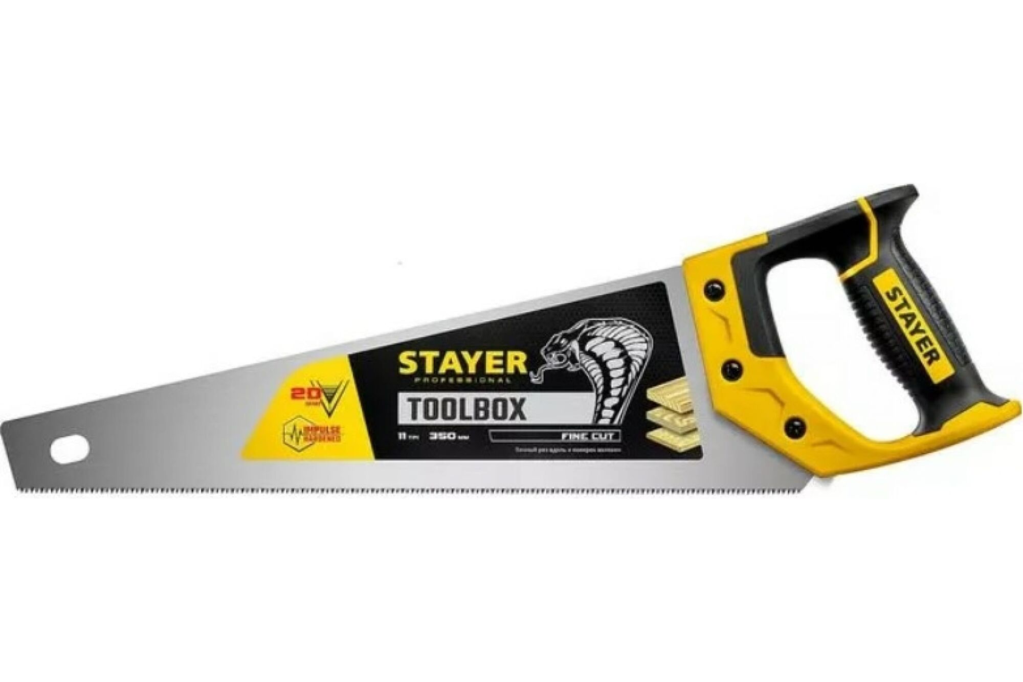 Ножовка многоцелевая пила Stayer 'Cobra TOOLBOX' 350мм, 11 TPI, мелкий прямой закаленный зуб, точный рез, 2-15091-45_z01