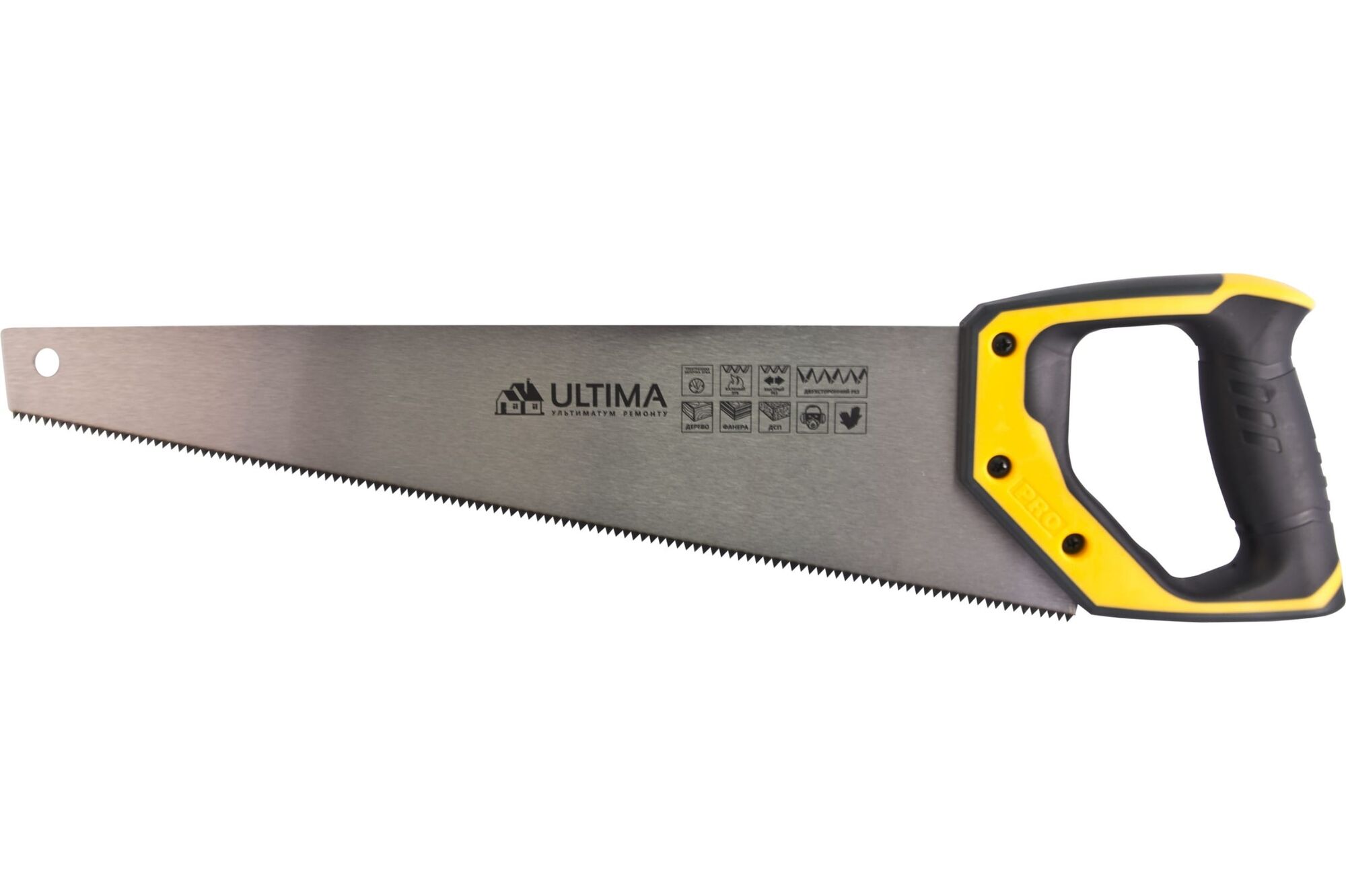 Ножовка по дереву Ultima 400 мм, 7-8 TPI, каленный зуб, 3-к рукоятка 160010