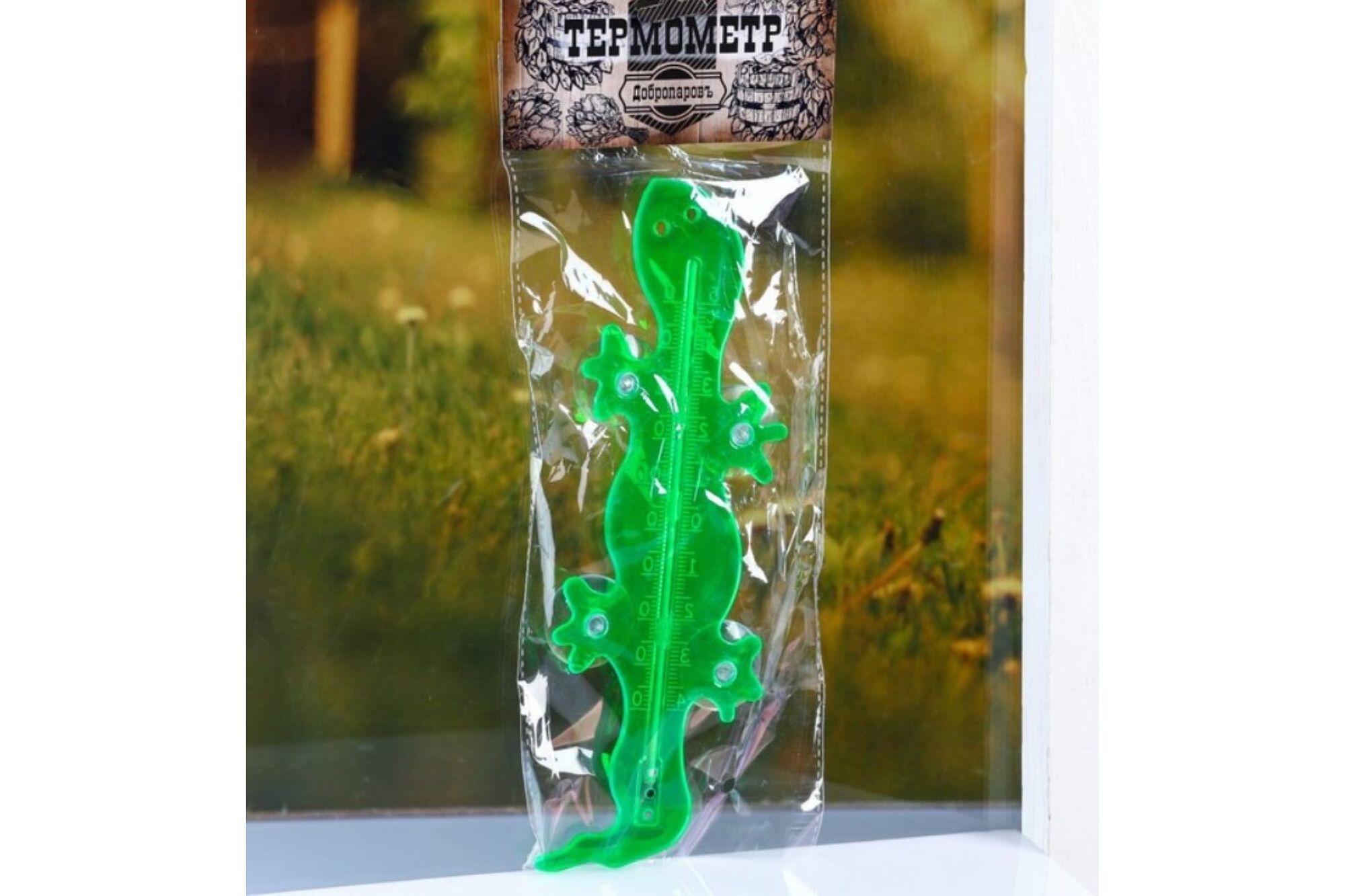 Пластиковый оконный термометр Добропаровъ Ящерка, в пакете 4444062