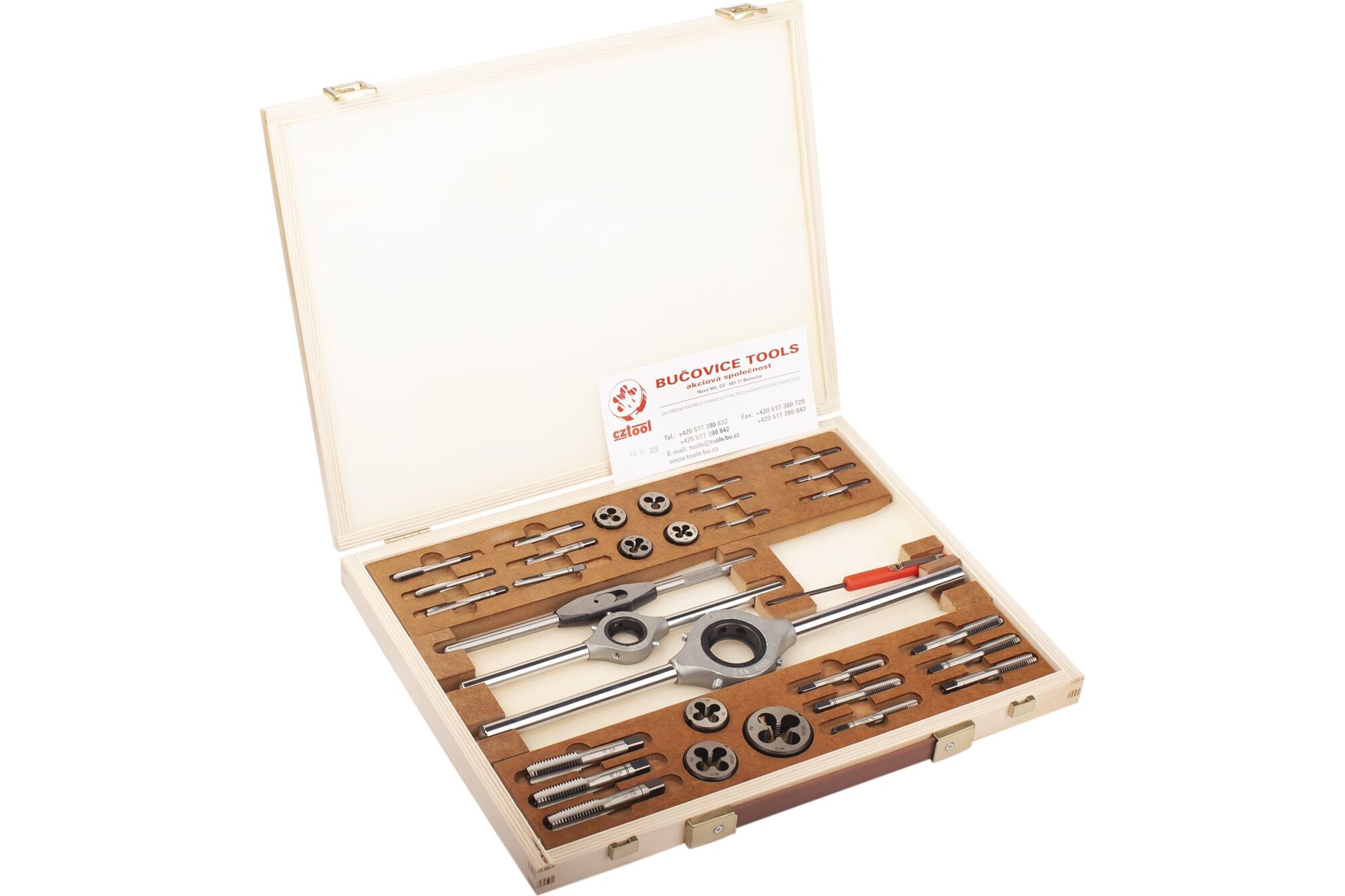 Резьбонарезной набор Bucovice Tools M1-D, М3-М12, в деревянном кейсе 310128