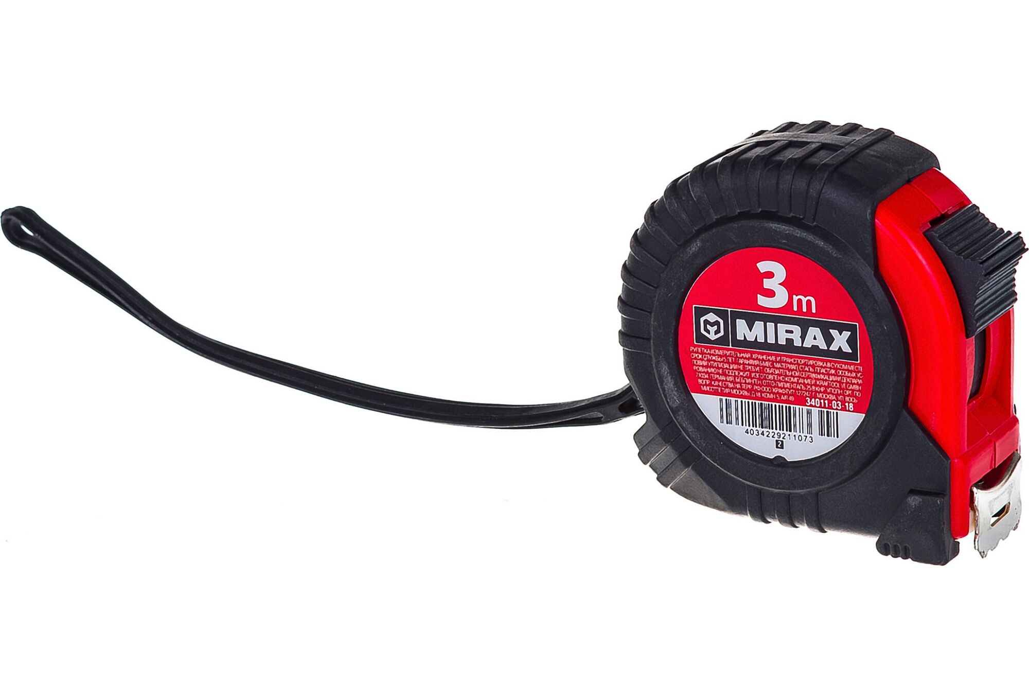 Рулетка MIRAX Rubber 3м/18мм, в обрезиненном корпусе 34011-03-18_z02, цена  в Екатеринбурге от компании ГЛОБАЛСТРОЙРТИ