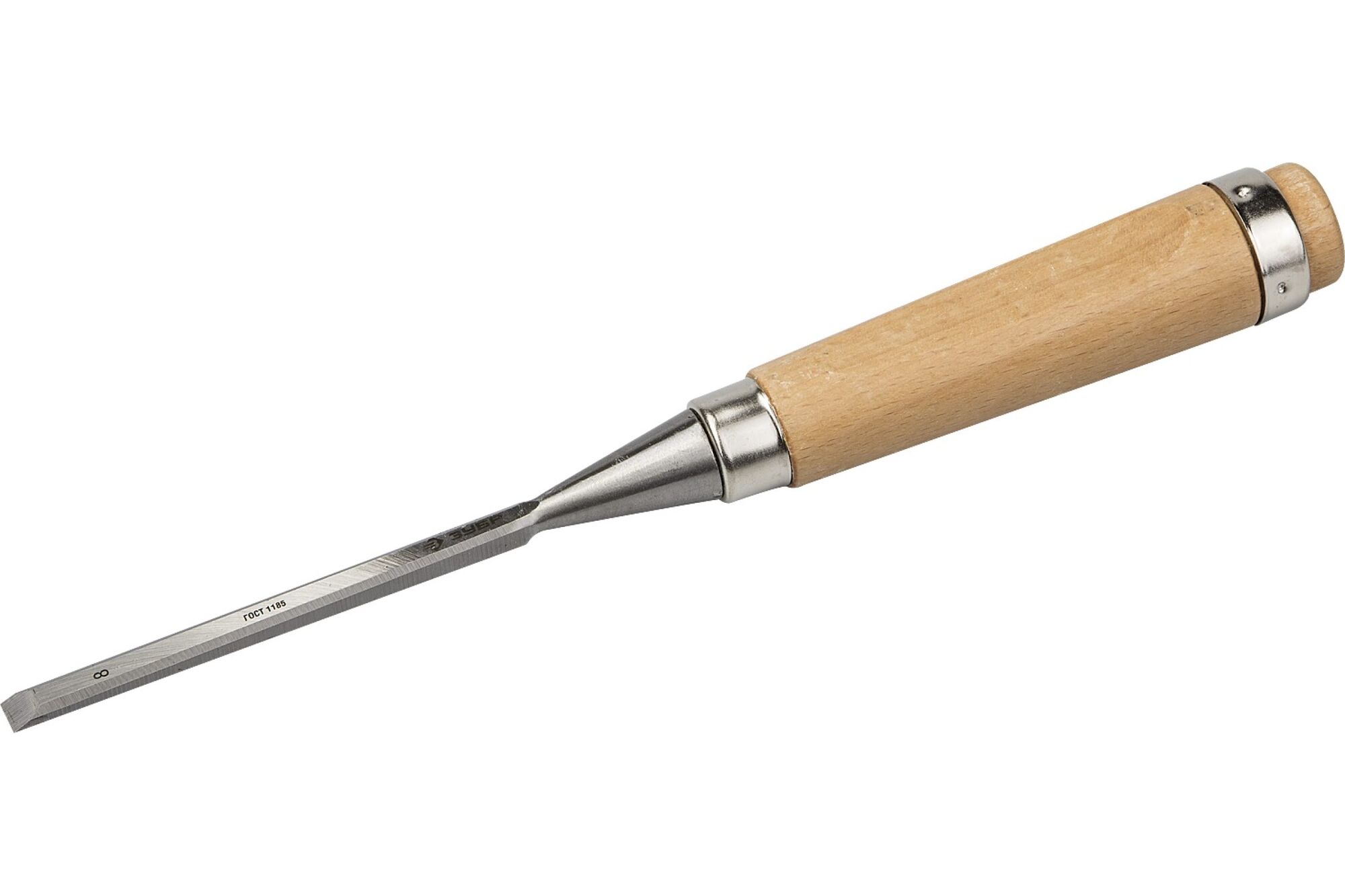 Стамеска-долото с деревянной ручкой, хромованадиевая, 8 мм Зубр ЭКСПЕРТ 18096-08